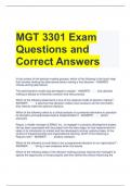 MGT 3301 Exam Questions and Correct Answers