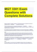 MGT 3301 Exam Questions with Complete Solutions