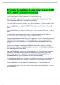 Pesticide Regulation Exam Study Guide 2023 &lpar;CA&rpar; With Complete Solution 