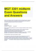 MGT 3301 midterm Exam Questions and Answers