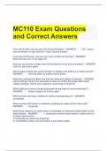 MC110 Exam Questions and Correct Answers