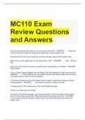 MC110 Exam Review Questions and Answers