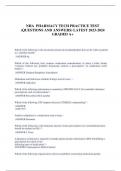 NHA  PHARMACY TECH PRACTICE TEST  &lpar;QUESTIONS AND ANSWERS&rpar; LATEST 2023-2024 GRADED A&plus;