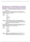 NUR2488 EXAM 3/ NUR 2488EXAM 3LATEST  2023-2024 (50 QS AND ANS )MENTAL HEALTH  NURSING –RASMUSSEN|COMPLETE EXAM