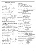 Course Sample Formula Sheets
