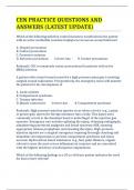 CEN PRACTICE QUESTIONS AND ANSWERS &lpar;LATEST UPDATE&rpar;