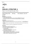 AQA  AS ENGLISH LITERATURE A Paper 2 Love through the ages: Prose FINAL MAY 2023