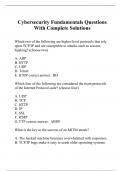 Cybersecurity Fundamentals Questions With Complete Solutions