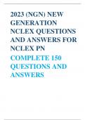 2023 (NGN) NEW GENERATION NCLEX QUESTIONS AND ANSWERS FOR NCLEX PN COMPLETE 150 QUESTIONS AND ANSWERS