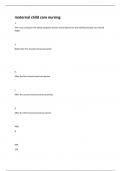 aternal child care nursing Questions with 100&percnt; Correct Answers