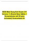 HESI Med Surg Exit Exam (V1 Version 1) Brand New Q&As + Screenshots (all 55 pics included) Guaranteed A+