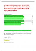 &lpar;Complete&rpar; RN fundamentals A&comma; B&semi; ATI RN Fundamentals A&comma; B &lpar;540 Questions&rpar; All with Correct Answers&vert; Assured A&plus; Score Guide 2023&sol;2024&vert; Test Bank