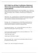 DCF Child Care 40 Hour Certification- Behavioral Observation and Screening &lpar;Florida&rpar; questions with correct answers