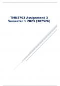 TMN3703 Assignment 3 Semester 1 2023 (387526)