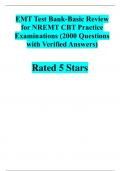 EMT Test Bank-Basic Review  for NREMT CBT Practice  Examinations (2000 Questions  with Verified Answers)