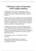 C706 Study Guide&vert; 115 Questions&vert; With Complete Solutions