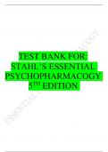 TEST BANK FOR&colon; STAHL&rsquo;S ESSENTIAL PSYCHOPHARMACOGY 5TH    EDITION  