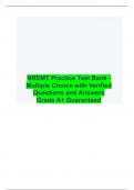 NREMT Practice Test Bank - Multiple Choice with Verified  Questions and Answers Grade A+ Guaranteed