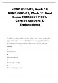 NRNP 6665-01, Week 11/ NRNP 6665-01, Week 11 Final Exam 20232024 (100% Correct Answers & Explanations)