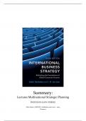 Summary Multinational Strategic Planning Theory Lectures ('22 - '23)