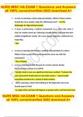 NURS MISC HA EXAM 1 Questions and Answers all 100% correct/verified 2022 download A+