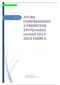 ATI RN COMPREHENSIVE PREDICTOR 2019[retake] revised 2023-2024 FORM A