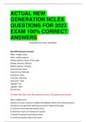 ACTUAL NEW  GENERATION NCLEX QUESTIONS FOR 2023 EXAM 100% CORRECT  ANSWERS