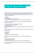 CHS 700&period;7001 Research Methods for Public Health Final Exam 2022