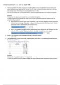 ACCT 2302 Managerial Accounting: Final Exam (Ch 12-14)