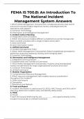 FEMA IS 700.B: An Introduction To The National Incident Management System Answers