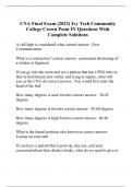 CNA Final Exam (2023) Ivy Tech Community College Crown Point IN Questions With Complete Solutions