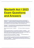 Macbeth Act I 2023 Exam Questions and Answers