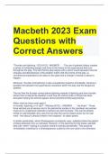 Macbeth 2023 Exam Questions with Correct Answers