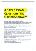 ACT220 EXAM 1 Questions and Correct Answers 