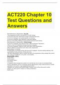 ACT220 Chapter 10 Test Questions and Answers 