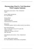 Pharmacology Final Ivy Tech`Questions With Complete Solutions