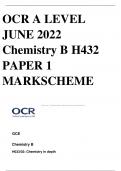 OCR A LEVEL  JUNE 2022  Chemistry B H432  PAPER 1  MARKSCHEME