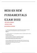 HESI RN NEW  FUNDAMENTALS  EXAM 2022 