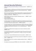Annual Security Refresher&sol;COMPLETE QUESTIONS AND ANSWERS &sol;LATEST 2023