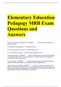 Elementary Education Pedagogy MRB Exam Questions and Answers 