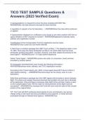 TICO TEST SAMPLE Questions & Answers &lpar;2023 Verified Exam&rpar;
