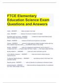 FTCE Elementary Education Science Exam Questions and Answers