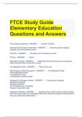 FTCE Study Guide Elementary Education Questions and Answers 