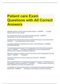 Patient care Exam Questions with All Correct Answers