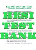 HESI EXIT EXAM TEST BANK. HESI RN/HESI PN Exit Exam. (Contains 626 Most Tested Exit Exam Questions)