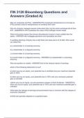 FIN 3120 Bloomberg Questions and Answers (Graded A)