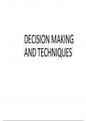 Decision Making - Process and Techniques | BBA | Management | Organizational Behaviour | BMG401