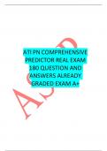 ATI PN COMPREHENSIVE PREDICTOR REAL EXAM 180 QUESTION AND ANSWERS ALREADY GRADED EXAM A+