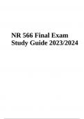NR 566 Final Exam Study Guide 2023/2024 (Advanced Pharmacology Care Of The Family)