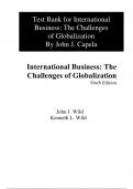 International Business The Challenges of Globalization, 9e John Wild, Kenneth Wild (Instructor Manual with Test Bank)	